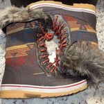 Celebrity Pink Elena Brown Faux Fur Winter Tribal Boots 8M NWB Photo 0