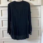 ANGL Women’s Black Tunic Top with Long Sleeves and V Neck - Size Small Photo 2