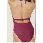 ANDIE Swim Plum Size M Lagos One Piece Swimsuit Open Back Halter Adjustable Photo 7