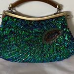 Elegant Green and Blue Sequin Clutch Size OS Photo 0