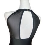 Tempt Me  Black One Piece Swimsuit High Neck Plunge Ruched Tummy Control Small Photo 7