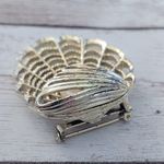 Vintage Gerry's Brooch Gold Tone Fold Over with Faux Pearl Photo 9