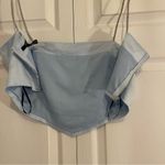 Forever 21 NWT Satin Rhinestone Spaghetti Strap Cropped Cami Light Blue Size L Photo 9