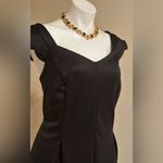 Monteau Black V Neck A Line Dress Pull Over Sleeveless Scalloped Straps Sz 3X Photo 5