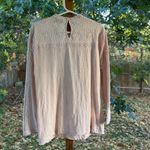 Lucky Brand  Women's Shell Pink Embroidered Long Sleeve Blouse Size S. NEW Photo 1