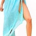 Avidlove  turquoise sheer wrap skirt cover up Photo 0