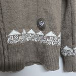 Norge Nordic Wool Blend Sweater Women's M Zip Cardigan Fair Isle Brown White Size M Photo 1