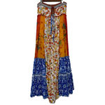Free People Orange and Blue Maxi Dress Photo 3
