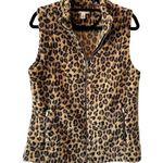 Calvin Klein Sherpa Full Zip Faux Fun Leopard Print Soft Sleeveless Vest Sz M Photo 0