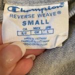 Champion  Cropped Sweatshirt Gray Pinstripe Mock Neck S Athletic Photo 7