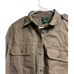 Ralph Lauren Lauren Vintage Button Up Shirt Women's Large Khaki Cotton Photo 2
