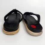 Joie  Vegan Leather Espadrille Flat Thong‎ Sandals Size 10 Black Slip On Boho Photo 4