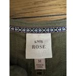 Knox Rose Knox Rose Women Size Medium Shirt Green Embroidered Cotton Blend Peasant Hippie Photo 2