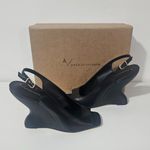 Anthropologie  Wedge Slingback Heels - Black/Noir - Women's Size 9.5 - OB1954620 Photo 7
