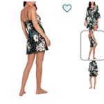 Linea Donatella Floral Satin Kimono Robe - Green Photo 1