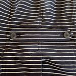 Talbots Knit Blazer Jacket Striped White Blue Nautical Button-Front Size M Pet Photo 15