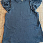 Kate Spade  Black Flutter sleeve Shirt - size XS Photo 0