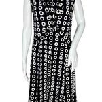 Joseph Ribkoff Dress Womens 10 Black White Geometric Fit & Flare Preppy Business Photo 0