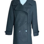 Womens Time & Tru Black Longer Length Winter Warm Peacoat Pea Coat Jacket Photo 0