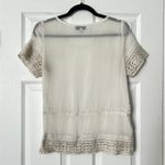 August Silk Options Lace Trim Embroidered Top - Size S Photo 5