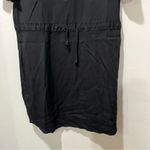 Maven West Mini Dress Large Black Fringe Sleeves & Hem Collared Short Sleeve Photo 2