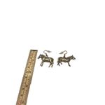 Brushed silver copper toned horse earrings mustang Silver Photo 5