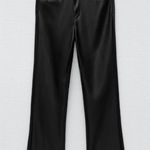 ZARA  Faux Leather CROPPED Trouser Flare Pants Jeans BLACK Size EU 32/0 NEW Photo 5