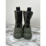 Ganni Shearling Hiking Ankle Combat Boots Size 36 New $375 Green Tubular Rubber Photo 3