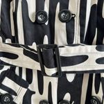 American Vintage APPRAISAL Vintage Y2K Black White Belted Retro Short Trench Coat Womens Small Photo 4