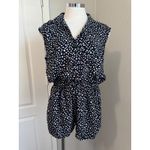 Polka Dot Romper Open Back Sleeveless Casual‎ Jumpsuit Size L Black Size L Photo 7