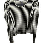 Rebecca Minkoff  Talia Stripe Long Puff Sleeve Black and White‎ Women's Size XS Photo 0