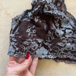 Free People  Intimates Lacy Brown Blue Racerback Bra Sz Medium Photo 1