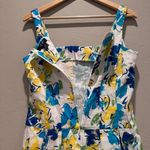 CHAPS White Blue Yellow Floral Sleeveless Dress Sz 12 Photo 4