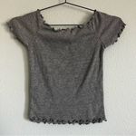Brandy Melville Grey Ribbed Cropped Top. Size One Size Photo 2