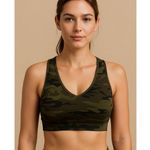 Jessica Simpson Womens XS Camo The Warmup Sports Bra Crisscross Back Mesh Detail Photo 0