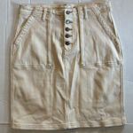 Bohme  Button Up High Rise Cargo Naval Style Cream Denim Pencil Skirt Size XL Photo 0