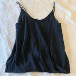 Bailey 44 Silk Tank Charcoal Gray Small V Neck Slouchy Twisted Hem Pullover Photo 0
