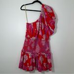Farm Rio  One Shoulder Puff Sleeve Smocked Waist Mini Dress Size M Photo 2
