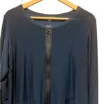 Sun Kim Navy Blue Long Sleeves Zip Detail Bubble Hem London Dress Size XL Photo 1