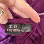 SR fashion free size purple flowered boho flowy embroidered tie back dress EUC Photo 4