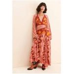 Free People  Tilda Maxi Wrap Dress in Femme Combo Long Sleeve Size Large L Photo 9