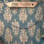 ZARA The Carly Blue & White Floral Printed Button-Up Flounce Mini Dress Medium Photo 7