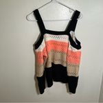 Striped Cold Shoulder Sweater Loose Knit Beige Black Peach S Photo 6