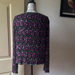 Papell Boutique Black and Pink Sequin Varsity Jacket Size XL Photo 4