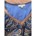 Live and let live  Boho Asymmetric Blue Aztec Dress Cape Yoke Size S Photo 6