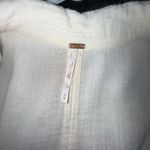 Free People  All About The Feels M Gauze Cotton Button Up Top Ivory Boho Peasant Photo 2