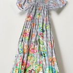World Market Kaftan Dress Size S/M Colorful Floral V Photo 0