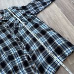 Tolani  collection plaid floral boho back printed flannel button down shirt Photo 2