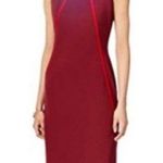 Tommy Hilfiger NWT sleeveless burgundy and red sheath dress Sz 6. Photo 4