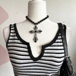 Gray Striped Tank Top, Minimalist,‎ Casual, Preppy, Basic, Medium, Streetwear Photo 1